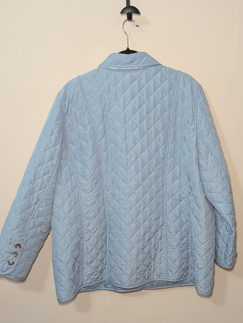 Chico's Lightweight Diamond-Quilted Coat Light Blue Button Front Women's 20-22 - Picture 6 of 6